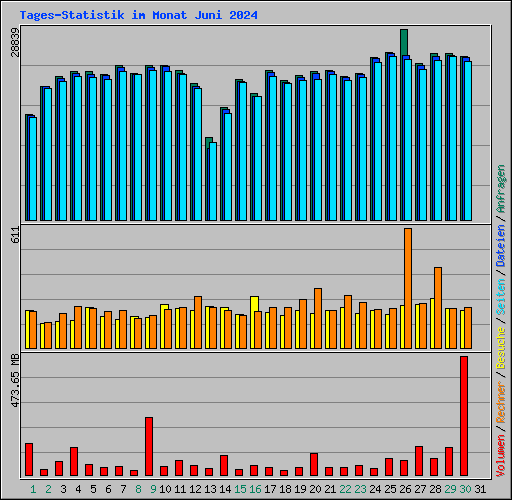 Tages-Statistik im Monat Juni 2024