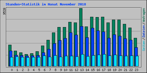 Stunden-Statistik im Monat November 2008