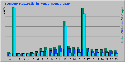 Stunden-Statistik im Monat August 2020