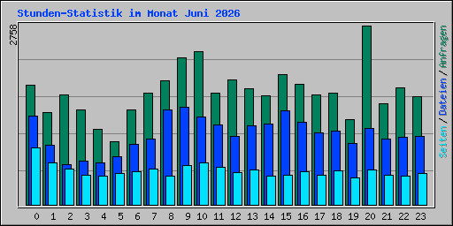 Stunden-Statistik im Monat Juni 2026