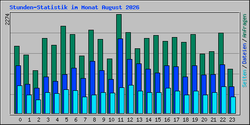 Stunden-Statistik im Monat August 2026